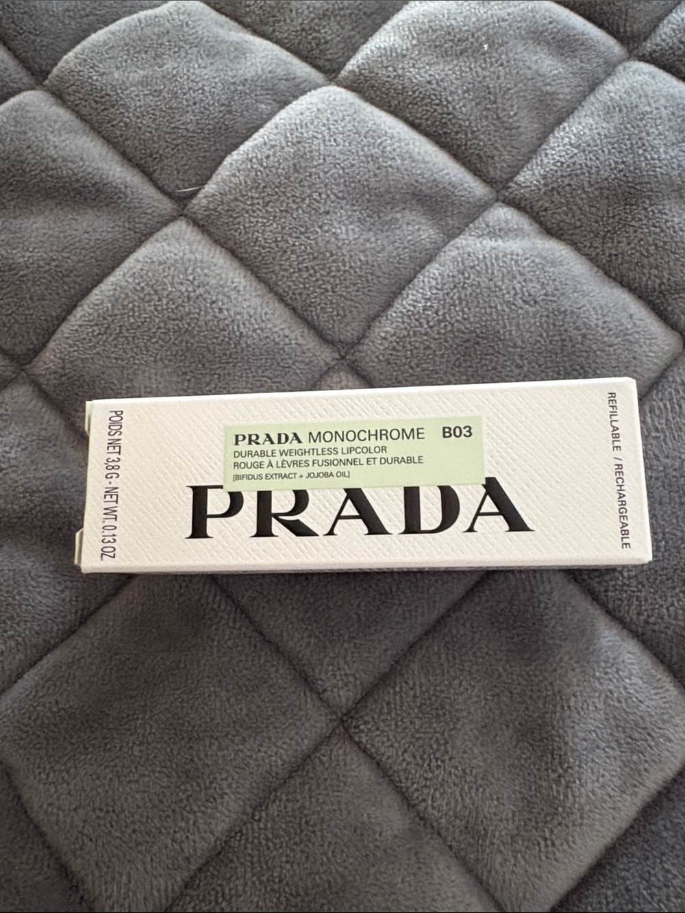 Prada Monochrome B03 Lip Color, refillable case
